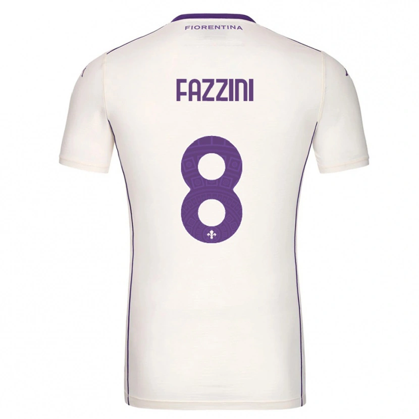 Danxen Kinderen Jacopo Fazzini #8 Wit Paars Rood Uitshirt Uittenue 2025/26 T-Shirt