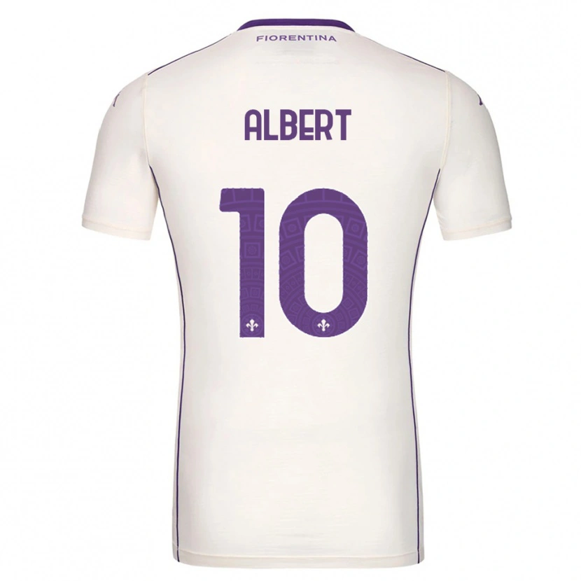 Danxen Kinderen Albert Gudmundsson #10 Wit Paars Rood Uitshirt Uittenue 2025/26 T-Shirt