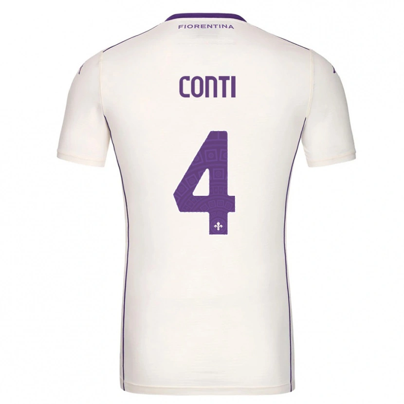 Danxen Kinderen Gabriele Conti #4 Wit Paars Rood Uitshirt Uittenue 2025/26 T-Shirt
