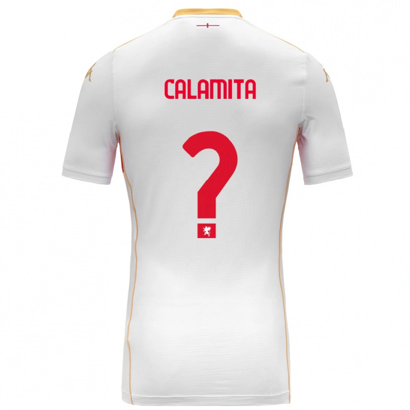 Danxen Kinderen Samuele Calamita #0 Wit Rood Uitshirt Uittenue 2025/26 T-Shirt