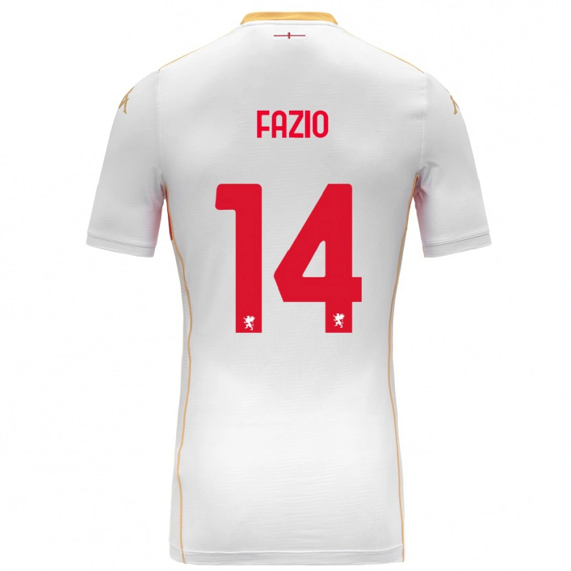 Danxen Kinderen Tommaso Fazio #14 Wit Rood Uitshirt Uittenue 2025/26 T-Shirt