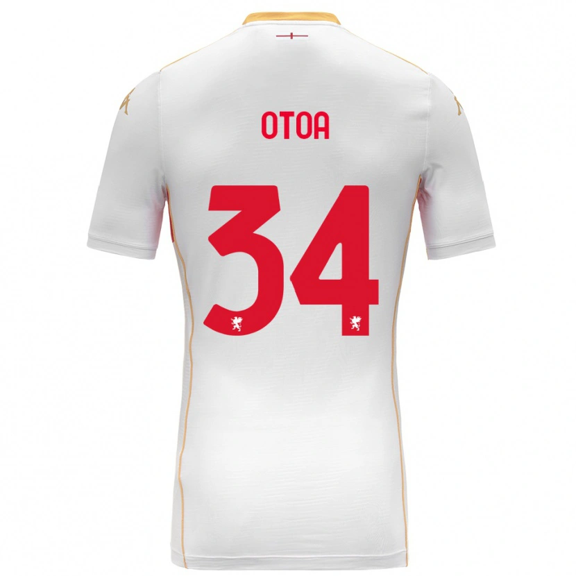 Danxen Kinderen Sebastian Otoa #34 Wit Rood Uitshirt Uittenue 2025/26 T-Shirt