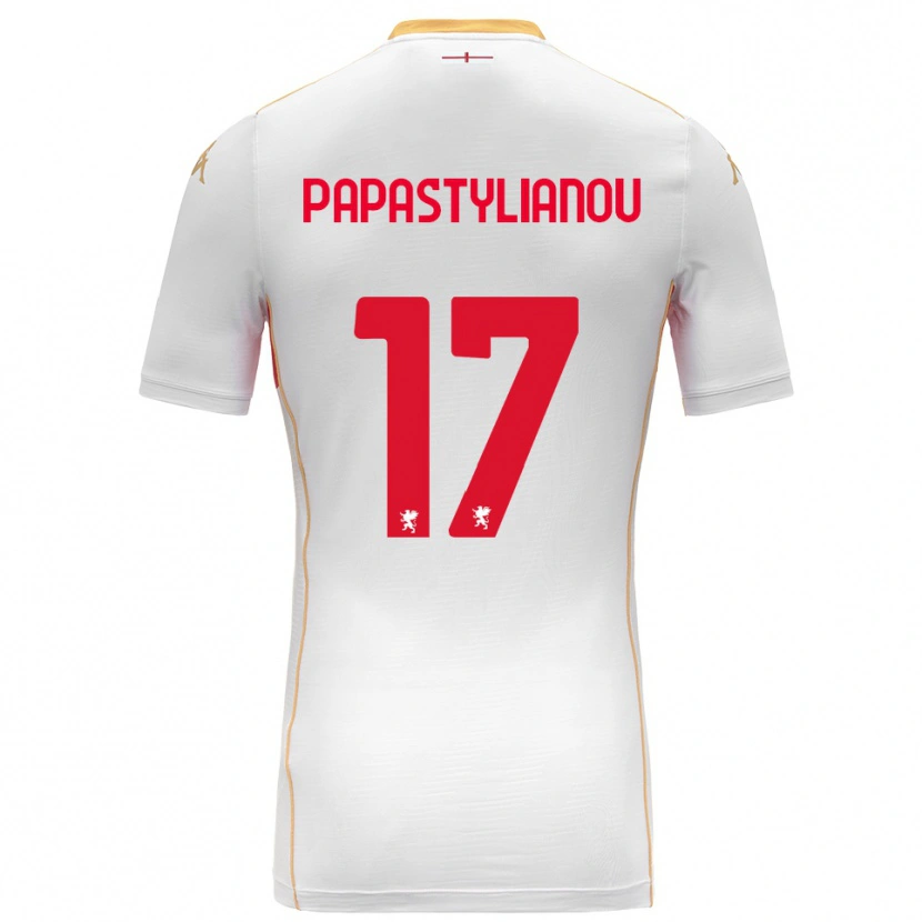 Danxen Kinderen Lysandros Andreas Papastylianou #17 Wit Rood Uitshirt Uittenue 2025/26 T-Shirt