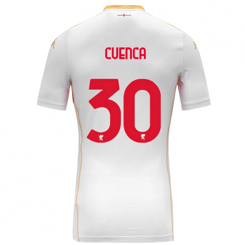 Danxen Kinderen Hugo Cuenca #30 Wit Rood Uitshirt Uittenue 2025/26 T-Shirt