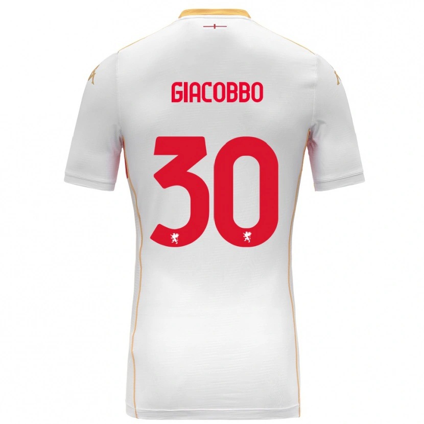 Danxen Kinderen Giulia Giacobbo #30 Wit Rood Uitshirt Uittenue 2025/26 T-Shirt