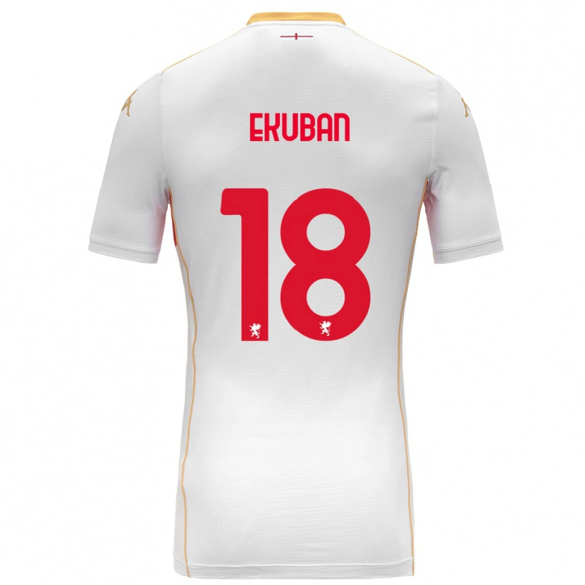 Danxen Kinderen Caleb Ekuban #18 Wit Rood Uitshirt Uittenue 2025/26 T-Shirt
