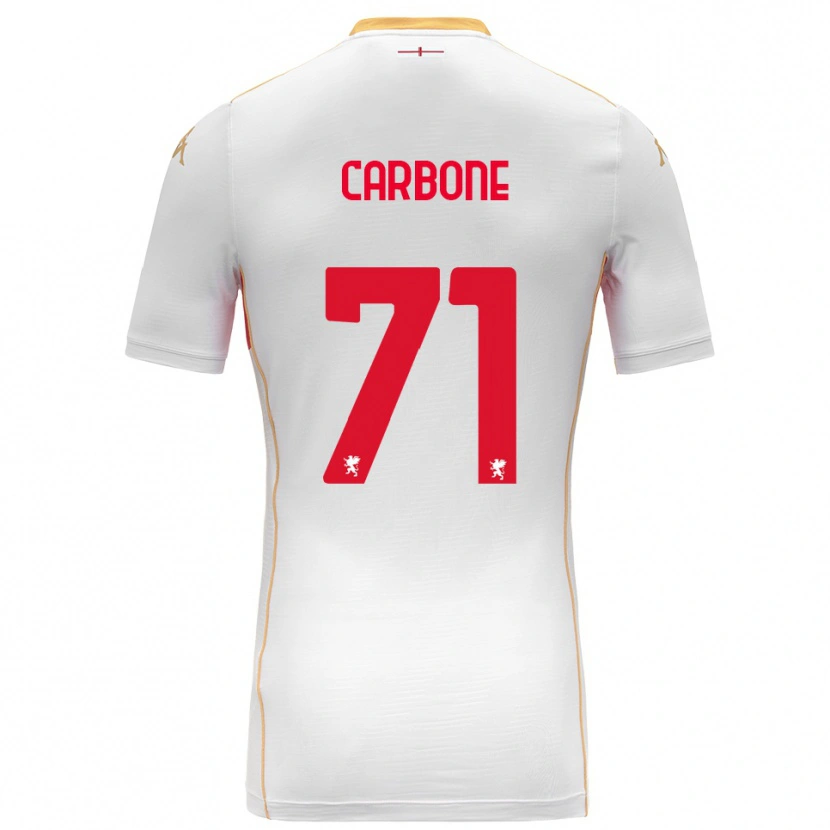 Danxen Kinderen Filippo Carbone #71 Wit Rood Uitshirt Uittenue 2025/26 T-Shirt