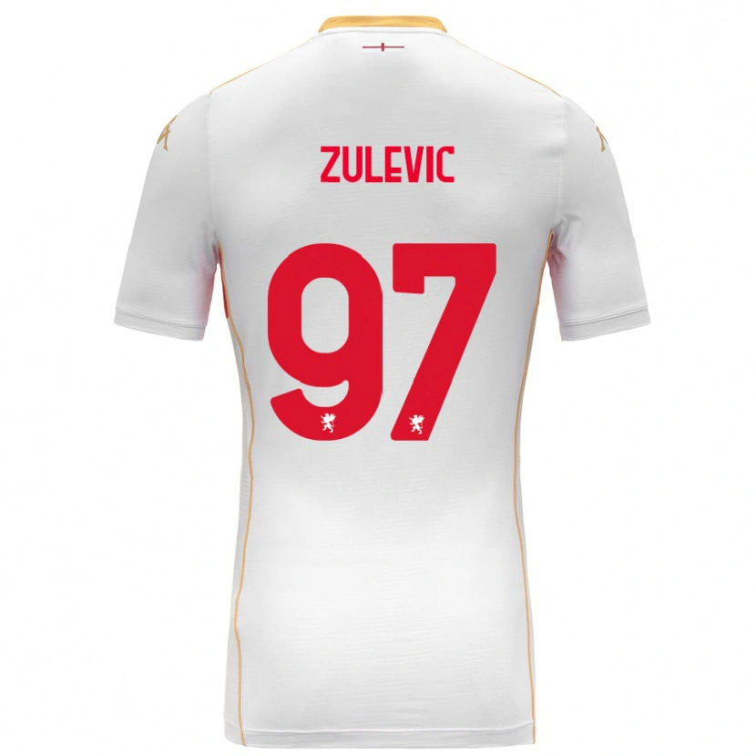 Danxen Kinderen Adam Zulevic #97 Wit Rood Uitshirt Uittenue 2025/26 T-Shirt