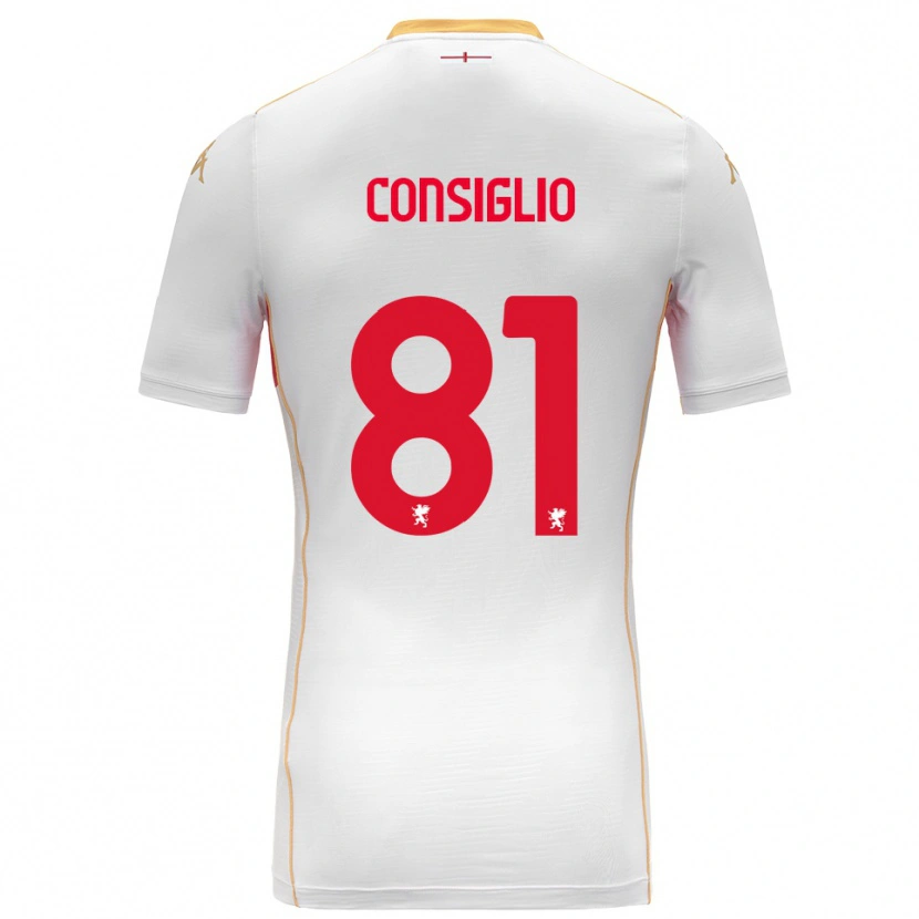 Danxen Kinderen Leonardo Consiglio #81 Wit Rood Uitshirt Uittenue 2025/26 T-Shirt