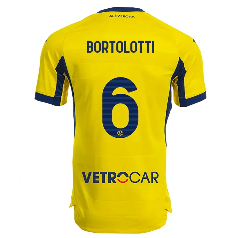 Danxen Kinderen Marco Bortolotti #6 Geel Marineblauw Uitshirt Uittenue 2025/26 T-Shirt