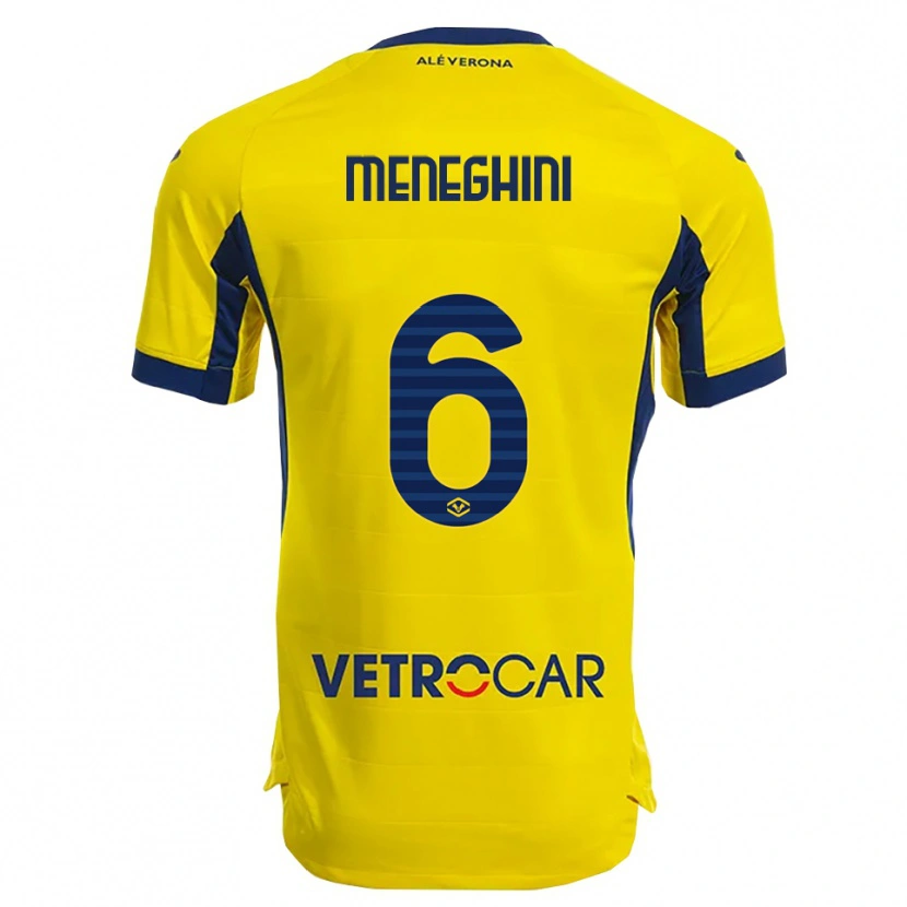 Danxen Kinderen Sofia Meneghini #6 Geel Marineblauw Uitshirt Uittenue 2025/26 T-Shirt