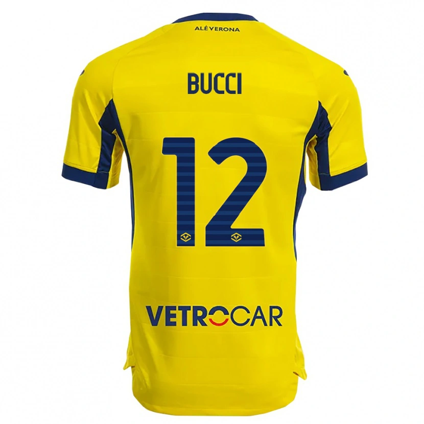 Danxen Kinderen Irene Bucci #12 Geel Marineblauw Uitshirt Uittenue 2025/26 T-Shirt