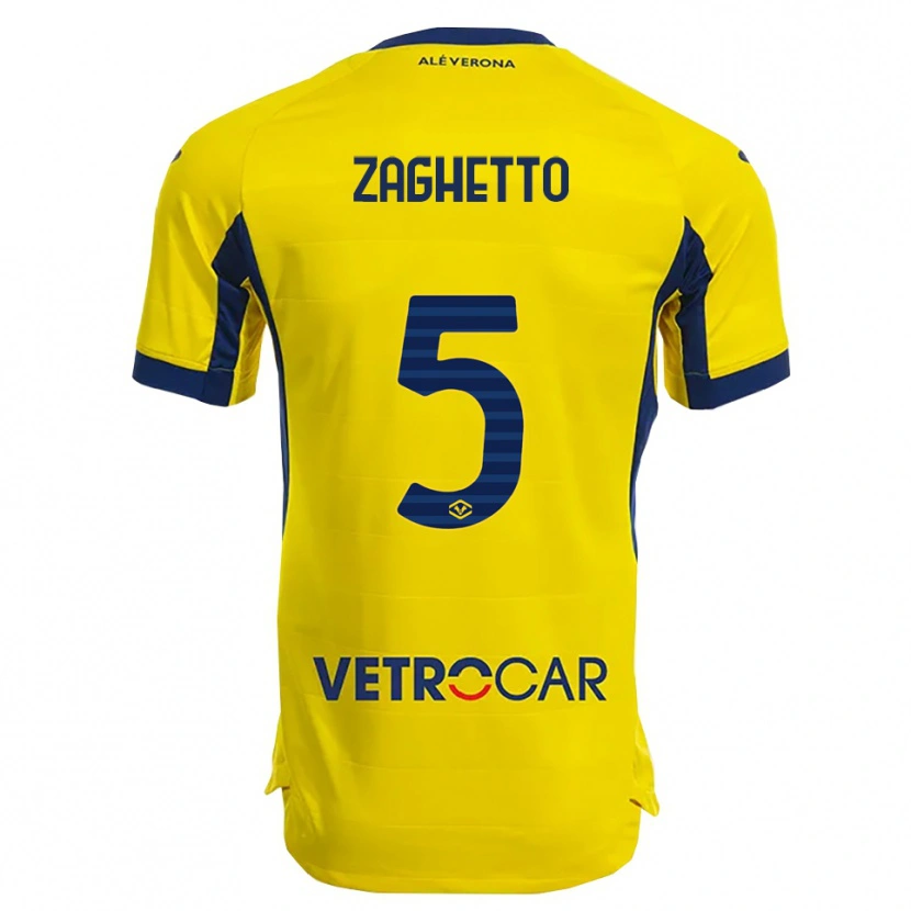 Danxen Kinderen Habib Zaghetto #5 Geel Marineblauw Uitshirt Uittenue 2025/26 T-Shirt