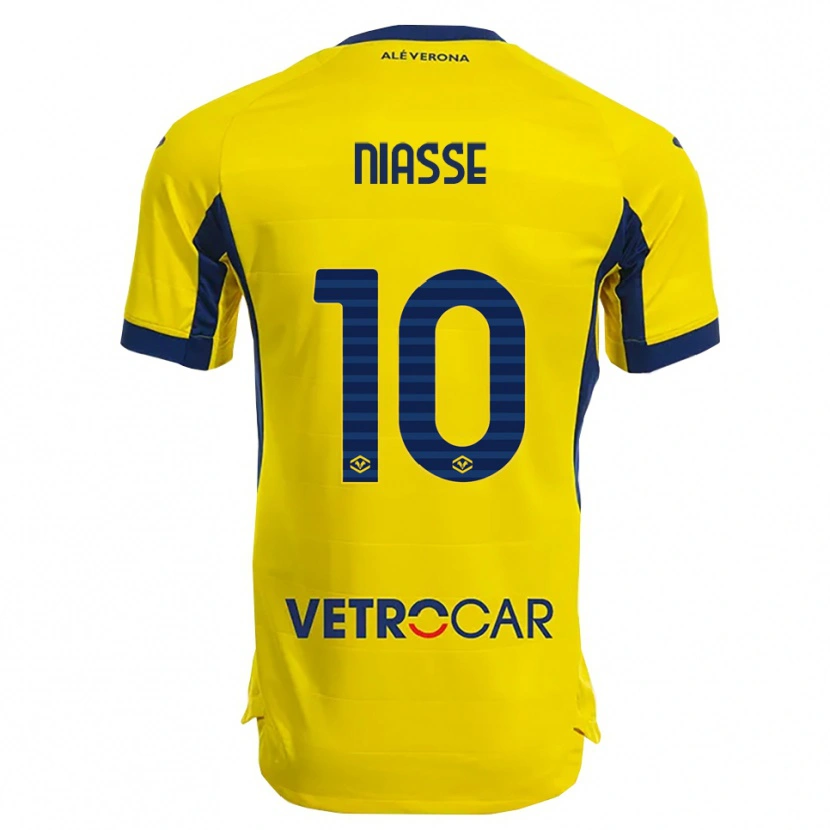 Danxen Kinderen Cheikh Niasse #10 Geel Marineblauw Uitshirt Uittenue 2025/26 T-Shirt