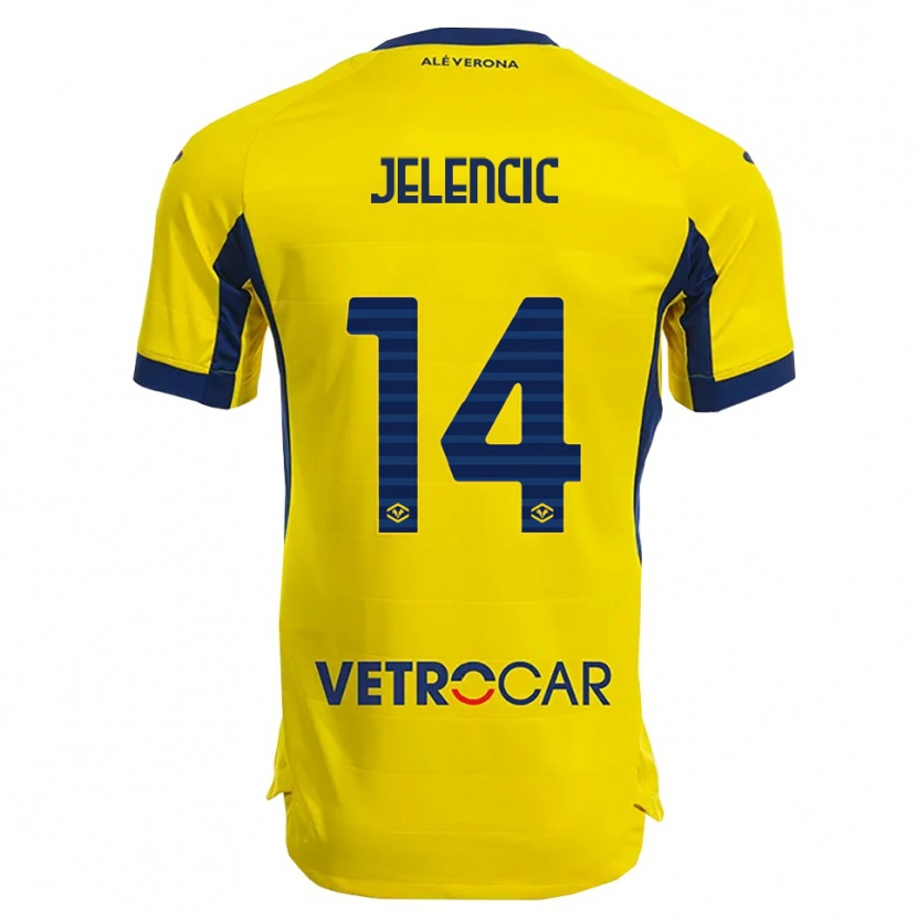 Danxen Kinderen Ana Jelencic #14 Geel Marineblauw Uitshirt Uittenue 2025/26 T-Shirt