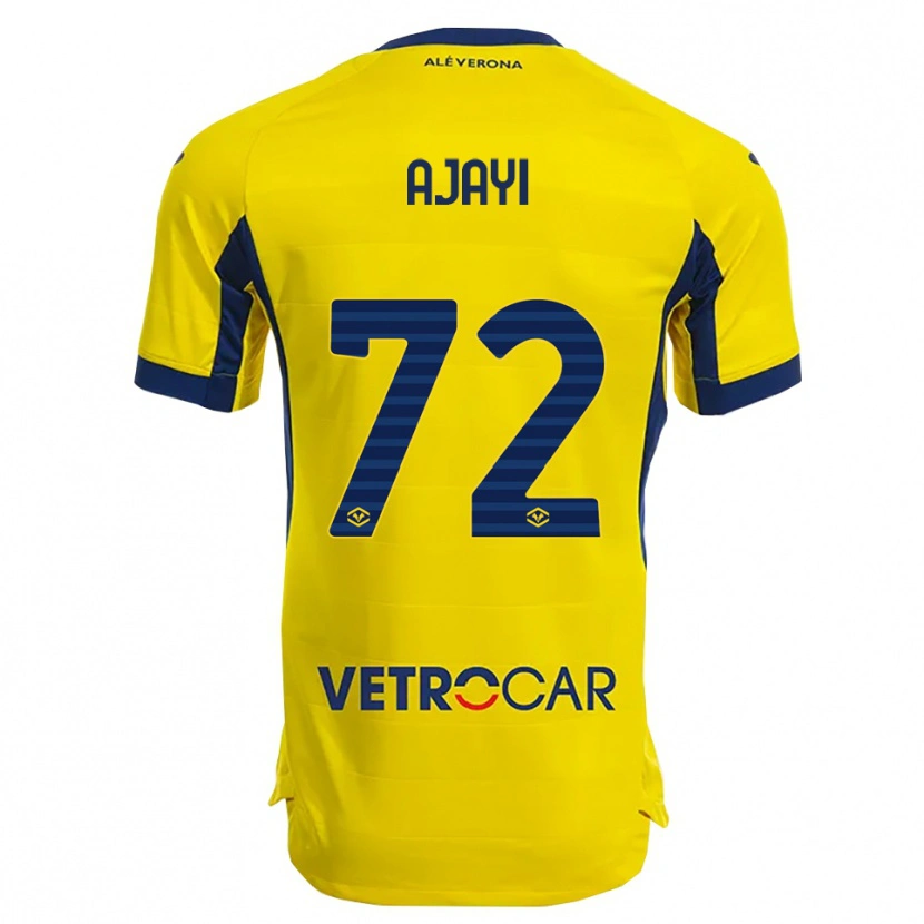 Danxen Kinderen Junior Ajayi #72 Geel Marineblauw Uitshirt Uittenue 2025/26 T-Shirt