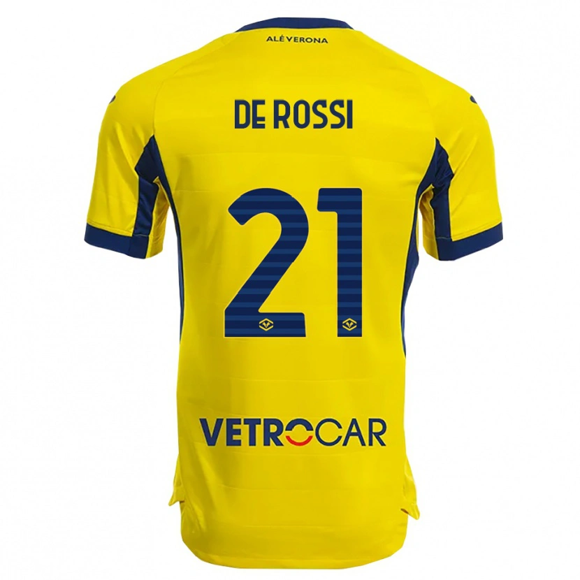 Danxen Kinderen Michele De Rossi #21 Geel Marineblauw Uitshirt Uittenue 2025/26 T-Shirt