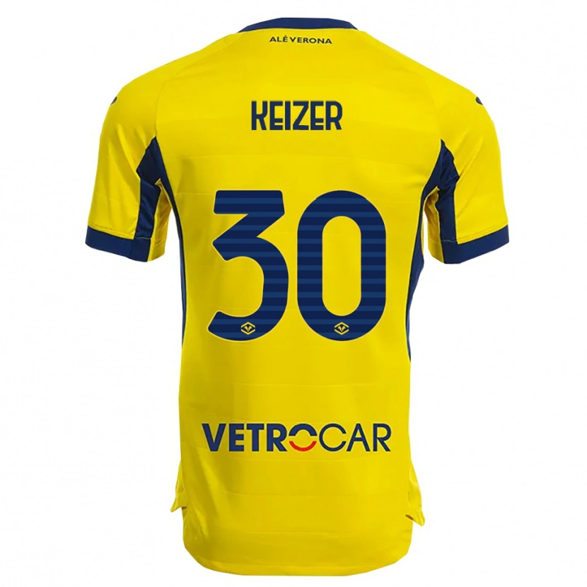 Danxen Kinderen Fanny Keizer #30 Geel Marineblauw Uitshirt Uittenue 2025/26 T-Shirt