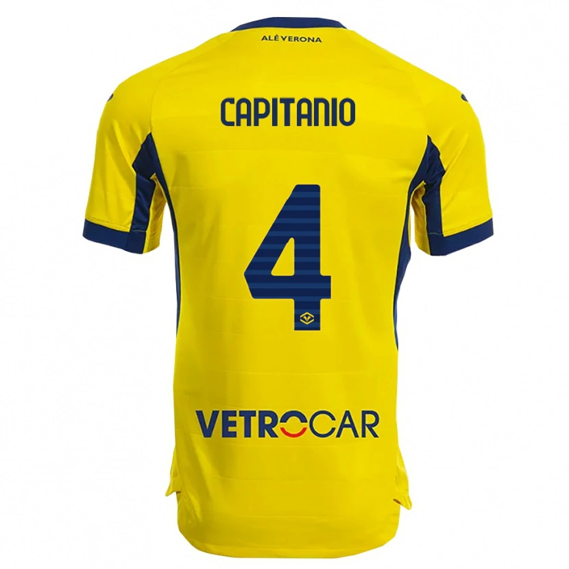 Danxen Kinderen Alex Capitanio #4 Geel Marineblauw Uitshirt Uittenue 2025/26 T-Shirt