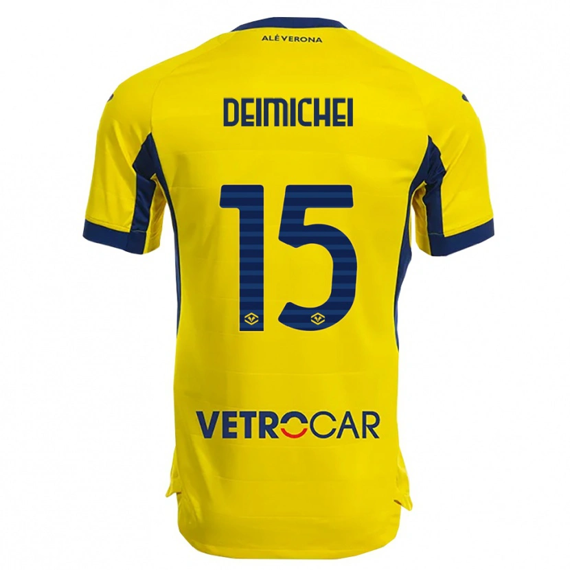 Danxen Kinderen Raffaele Deimichei #15 Geel Marineblauw Uitshirt Uittenue 2025/26 T-Shirt
