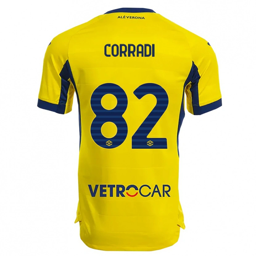 Danxen Kinderen Christian Corradi #82 Geel Marineblauw Uitshirt Uittenue 2025/26 T-Shirt