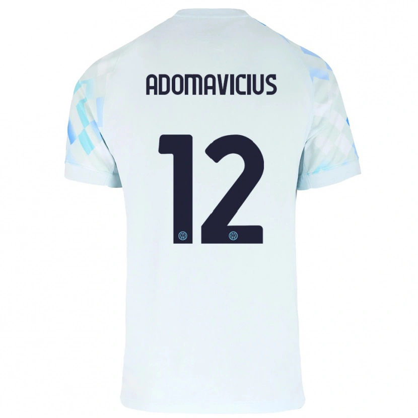 Danxen Kinderen Henrikas Adomavicius #12 Wit Blauw Uitshirt Uittenue 2025/26 T-Shirt