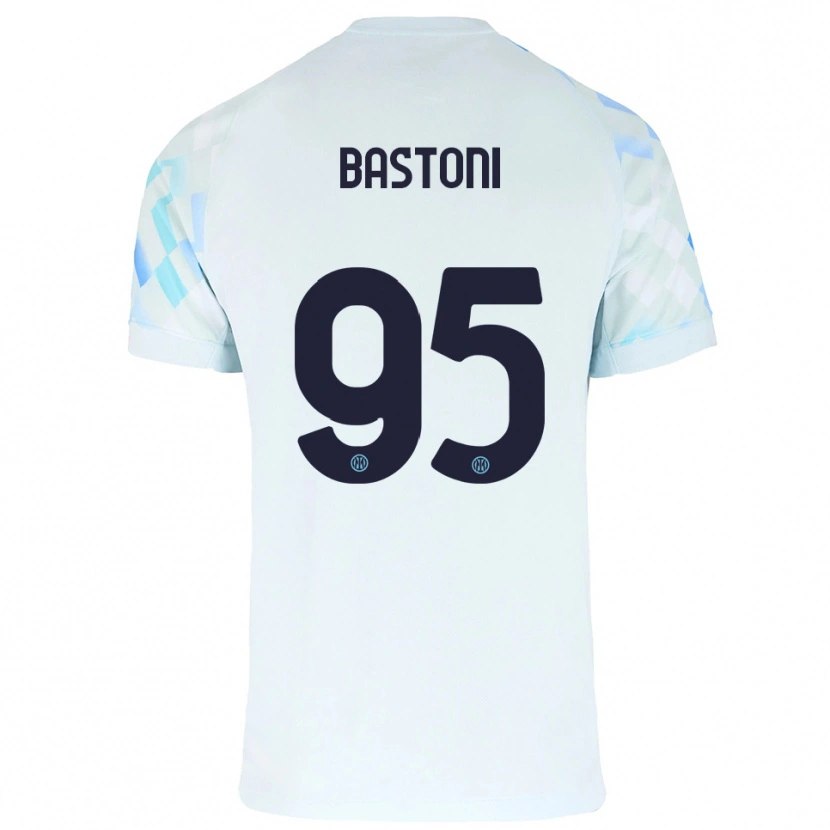 Danxen Kinderen Alessandro Bastoni #95 Wit Blauw Uitshirt Uittenue 2025/26 T-Shirt