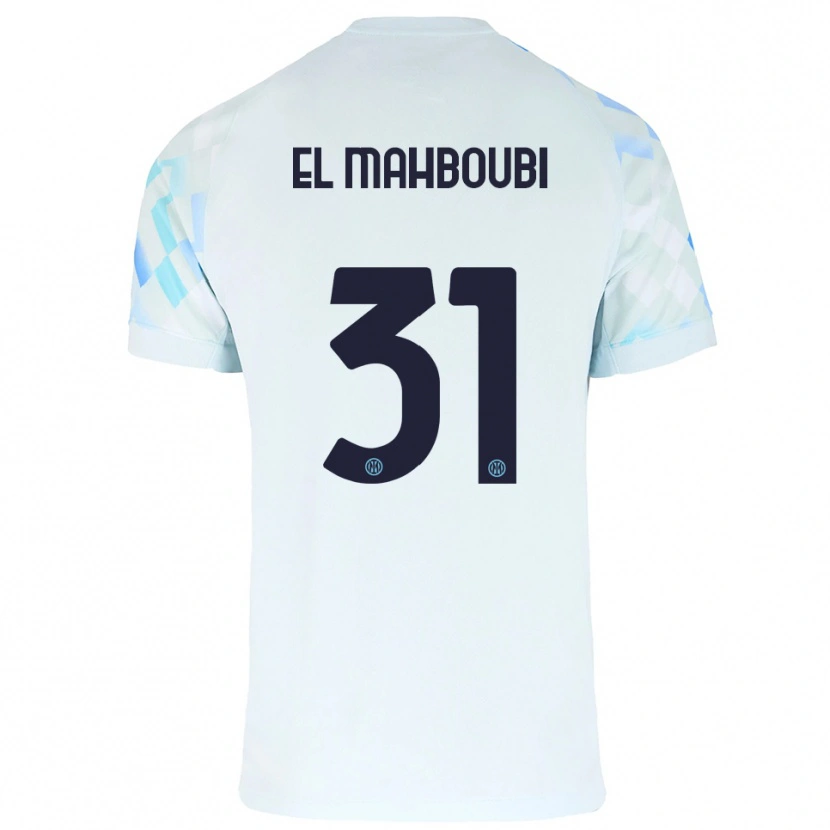 Danxen Kinderen Anas El Mahboubi #31 Wit Blauw Uitshirt Uittenue 2025/26 T-Shirt