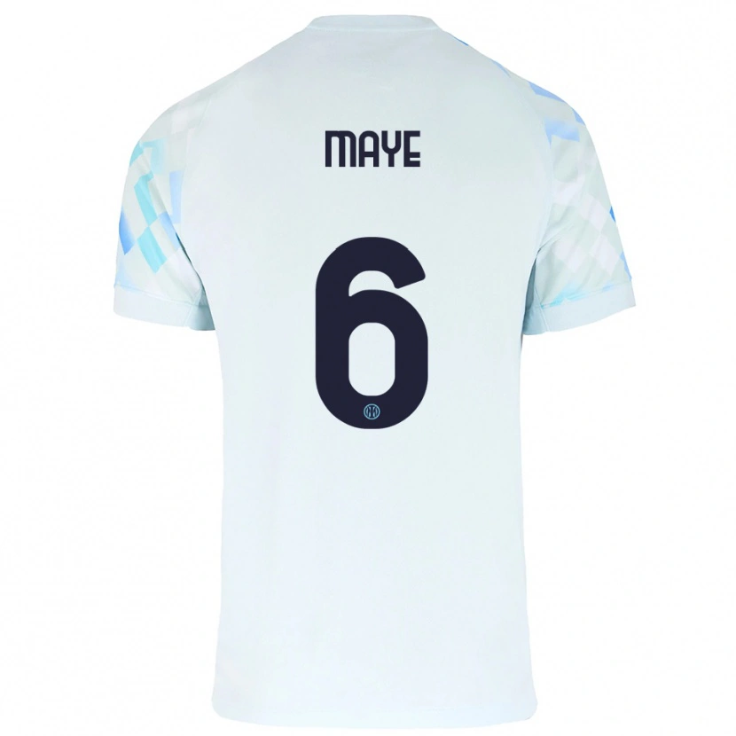 Danxen Kinderen Yvan Maye #6 Wit Blauw Uitshirt Uittenue 2025/26 T-Shirt