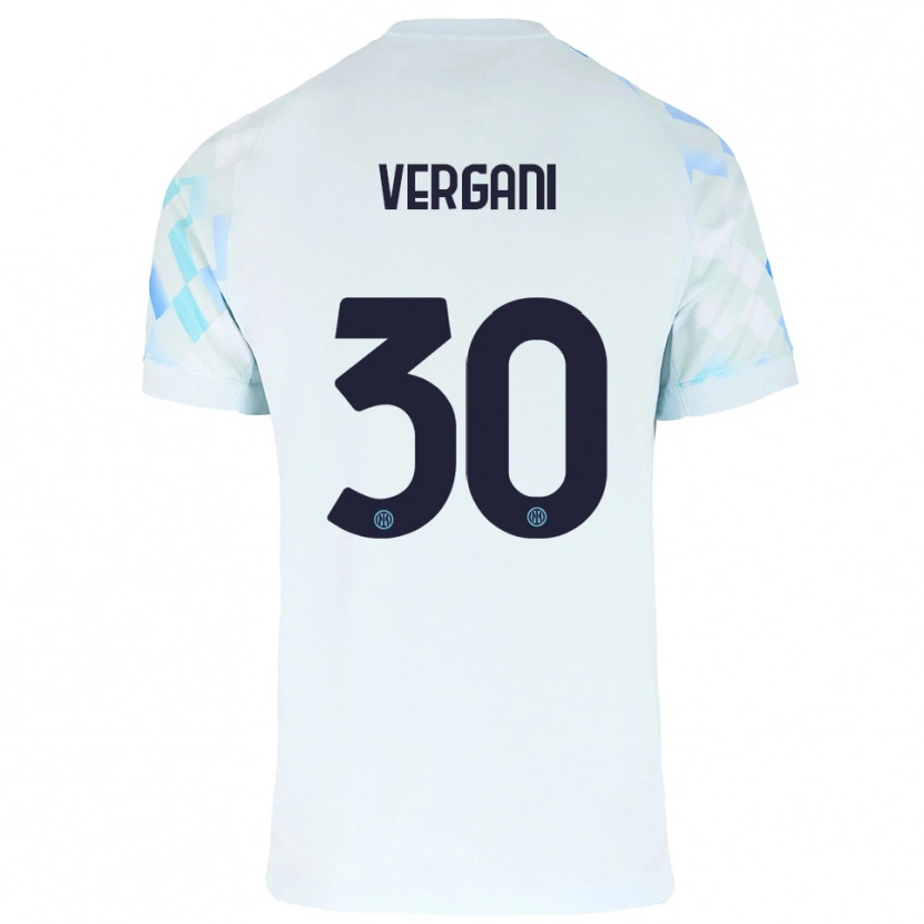 Danxen Kinderen Bianca Vergani #30 Wit Blauw Uitshirt Uittenue 2025/26 T-Shirt