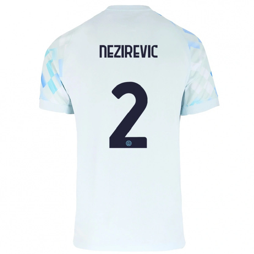 Danxen Kinderen Alem Nezirevic #2 Wit Blauw Uitshirt Uittenue 2025/26 T-Shirt
