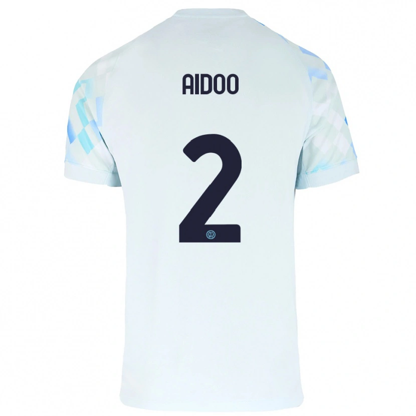 Danxen Kinderen Mike Aidoo #2 Wit Blauw Uitshirt Uittenue 2025/26 T-Shirt