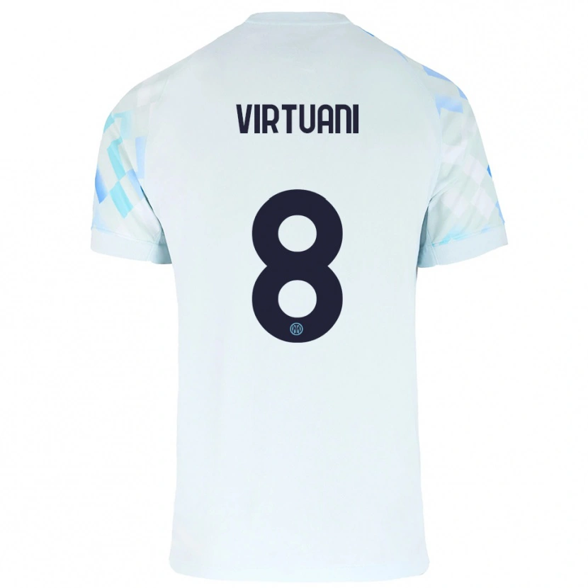 Danxen Kinderen Marco Virtuani #8 Wit Blauw Uitshirt Uittenue 2025/26 T-Shirt