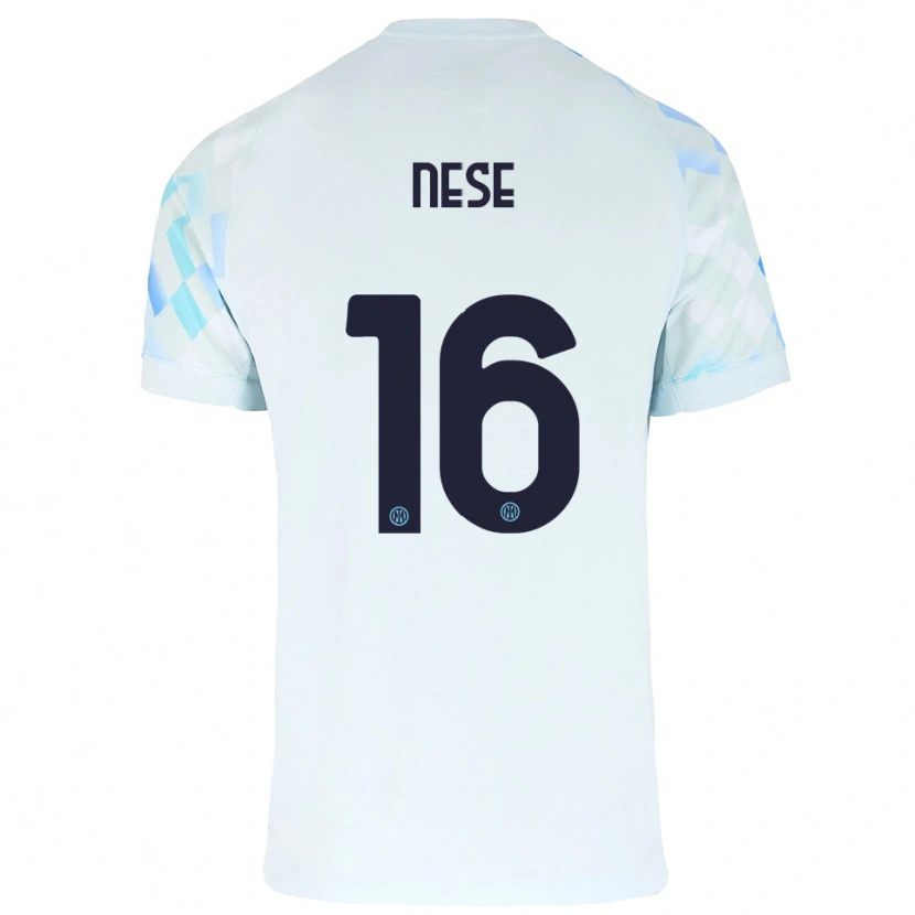 Danxen Kinderen Alessio Nese #16 Wit Blauw Uitshirt Uittenue 2025/26 T-Shirt