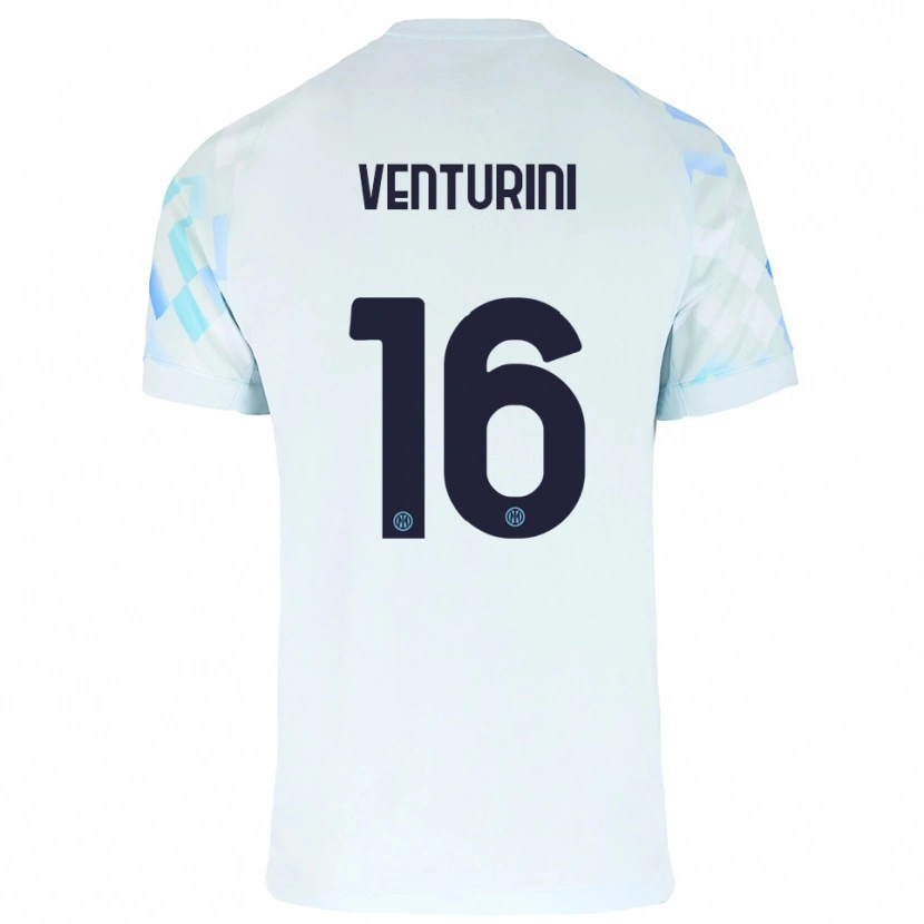 Danxen Kinderen Matteo Venturini #16 Wit Blauw Uitshirt Uittenue 2025/26 T-Shirt