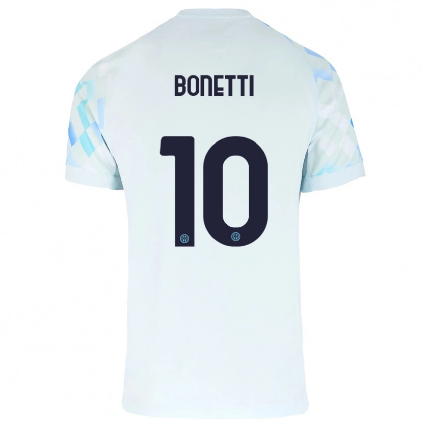 Danxen Kinderen Tatiana Bonetti #10 Wit Blauw Uitshirt Uittenue 2025/26 T-Shirt