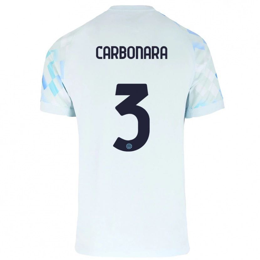 Danxen Kinderen Matteo Carbonara #3 Wit Blauw Uitshirt Uittenue 2025/26 T-Shirt
