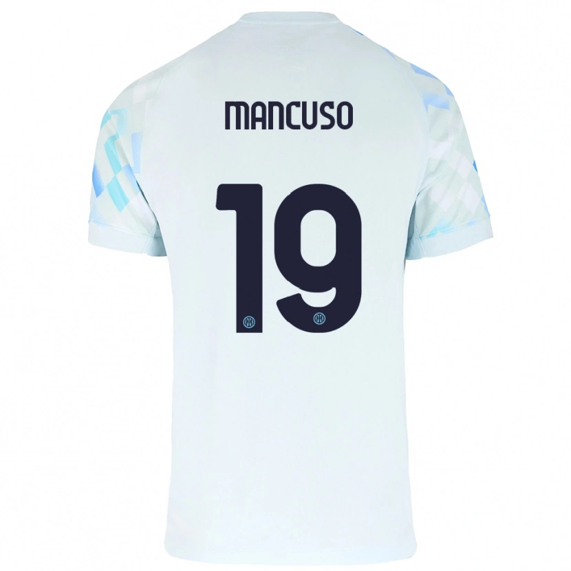Danxen Kinderen Matias Mancuso #19 Wit Blauw Uitshirt Uittenue 2025/26 T-Shirt