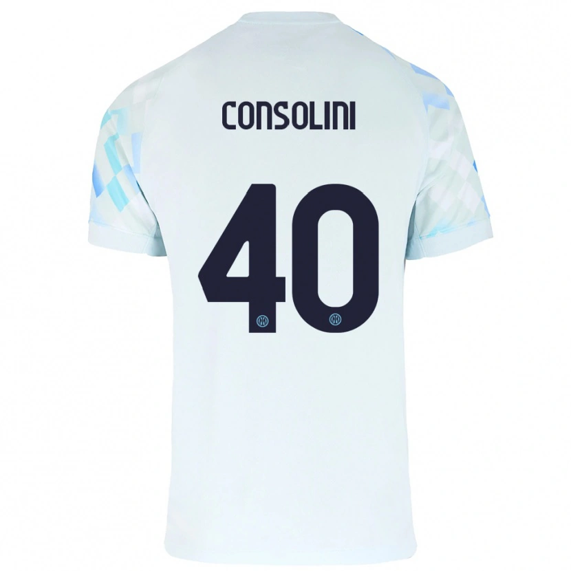 Danxen Kinderen Lidia Consolini #40 Wit Blauw Uitshirt Uittenue 2025/26 T-Shirt