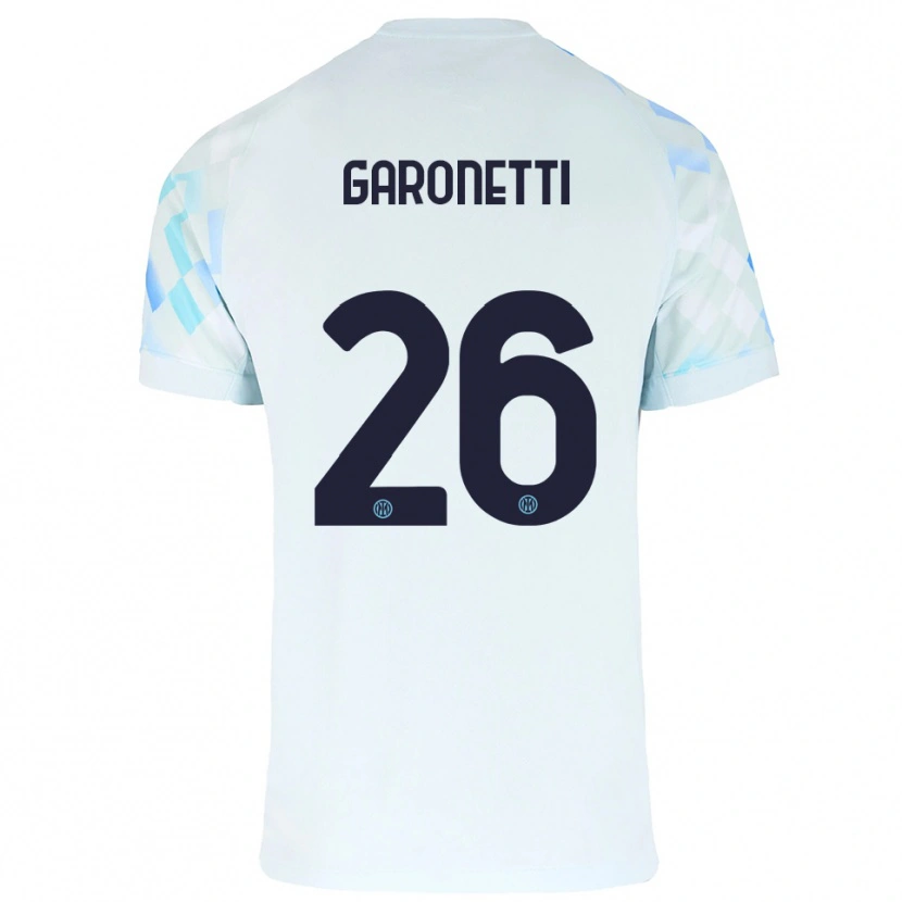 Danxen Kinderen Gabriele Garonetti #26 Wit Blauw Uitshirt Uittenue 2025/26 T-Shirt