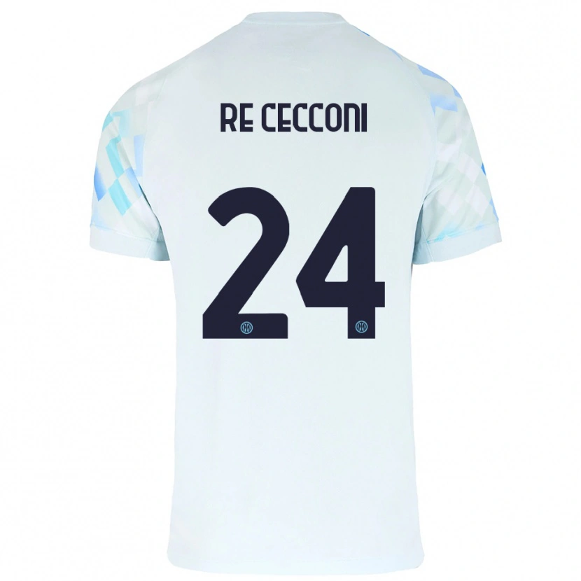 Danxen Kinderen Gabriele Re Cecconi #24 Wit Blauw Uitshirt Uittenue 2025/26 T-Shirt