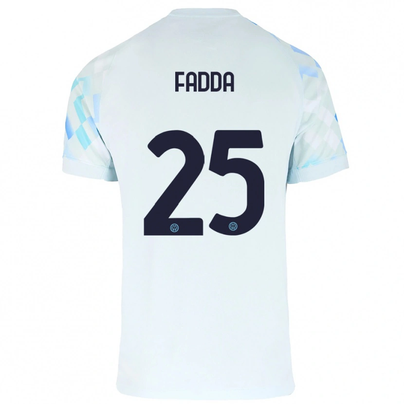 Danxen Kinderen Paola Fadda #25 Wit Blauw Uitshirt Uittenue 2025/26 T-Shirt