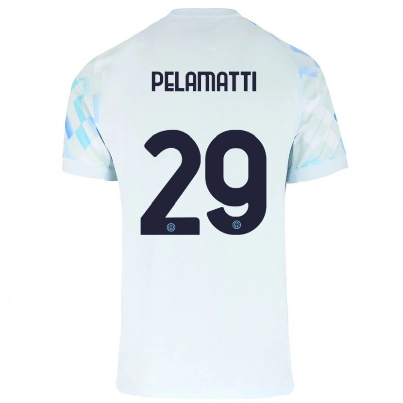 Danxen Kinderen Andrea Pelamatti #29 Wit Blauw Uitshirt Uittenue 2025/26 T-Shirt