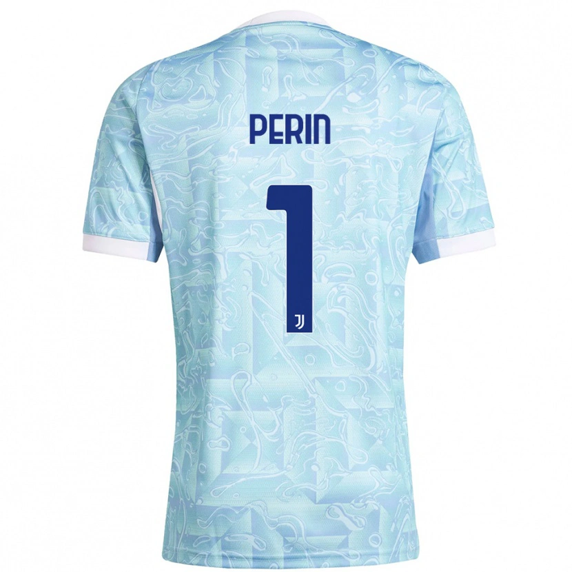 Danxen Kinderen Mattia Perin #1 Hemelblauw Geel Uitshirt Uittenue 2025/26 T-Shirt