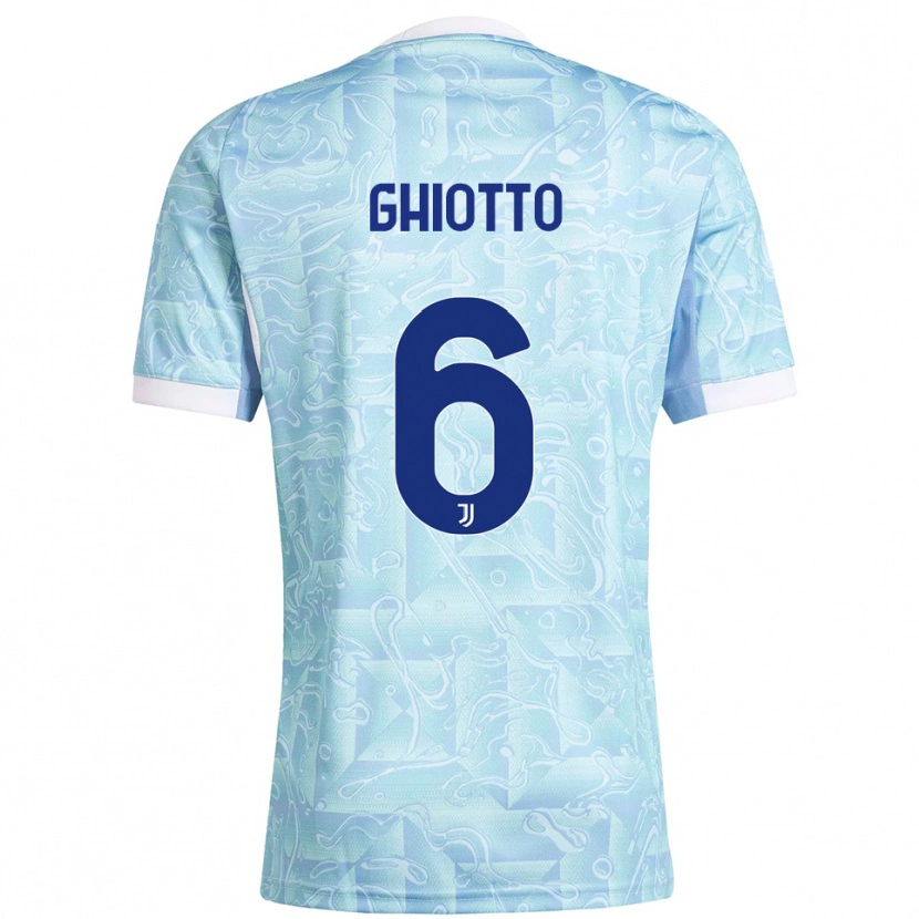 Danxen Kinderen Alessandro Ghiotto #6 Hemelblauw Geel Uitshirt Uittenue 2025/26 T-Shirt