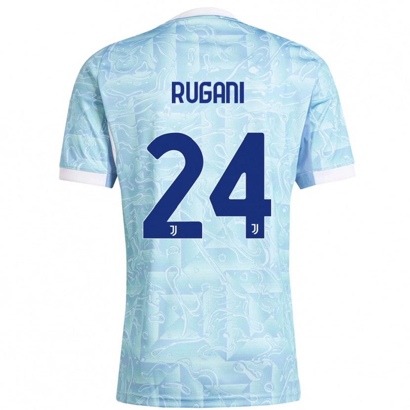 Danxen Kinderen Daniele Rugani #24 Hemelblauw Geel Uitshirt Uittenue 2025/26 T-Shirt