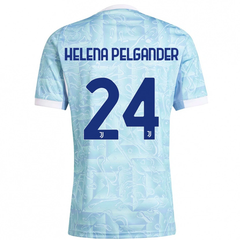 Danxen Kinderen Elsa Helena Pelgander #24 Hemelblauw Geel Uitshirt Uittenue 2025/26 T-Shirt