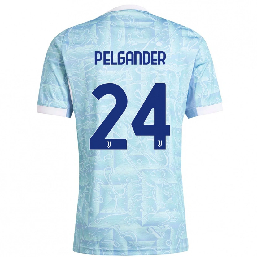 Danxen Kinderen Elsa Pelgander #24 Hemelblauw Geel Uitshirt Uittenue 2025/26 T-Shirt