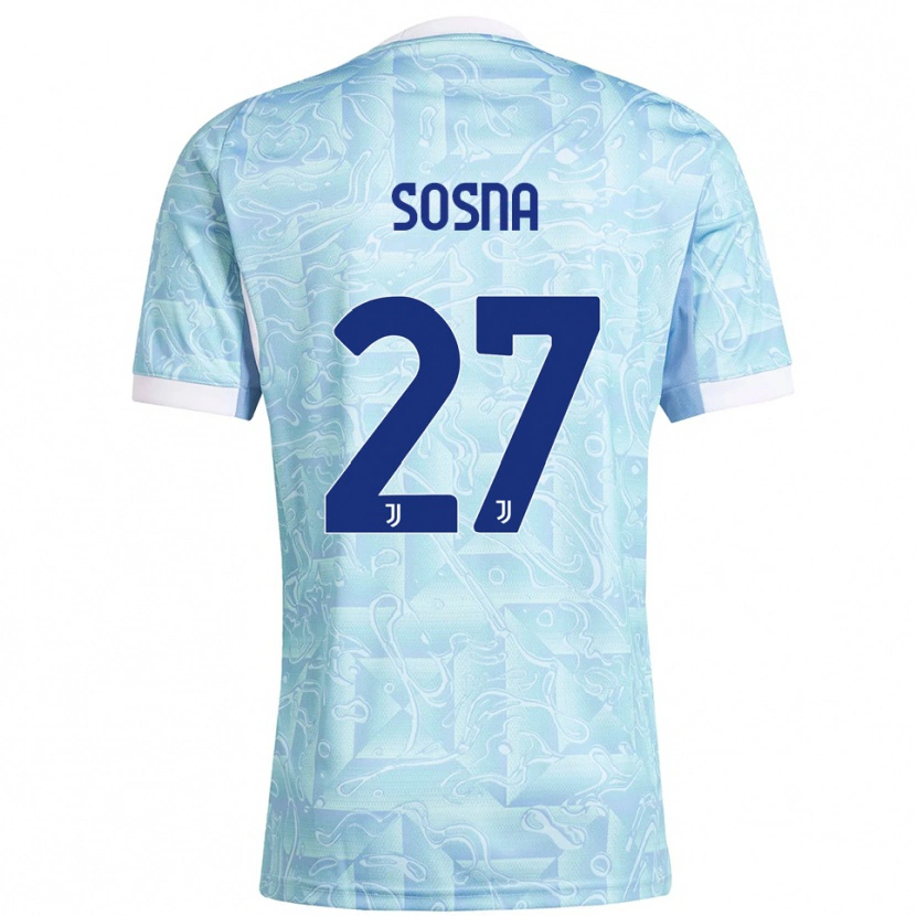 Danxen Kinderen Adam Sosna #27 Hemelblauw Geel Uitshirt Uittenue 2025/26 T-Shirt