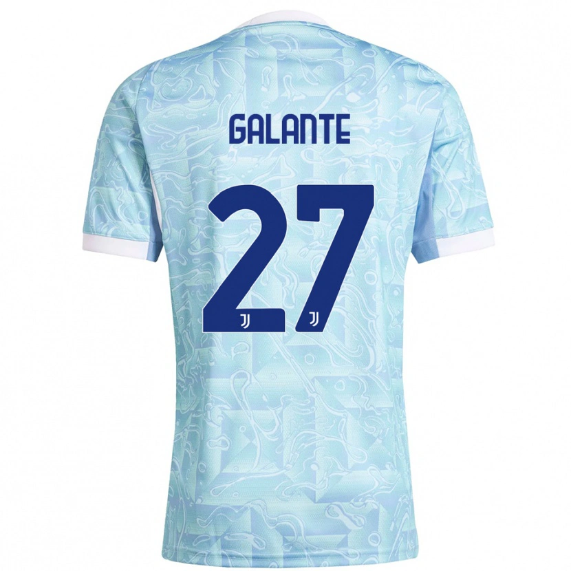 Danxen Kinderen Tommaso Galante #27 Hemelblauw Geel Uitshirt Uittenue 2025/26 T-Shirt